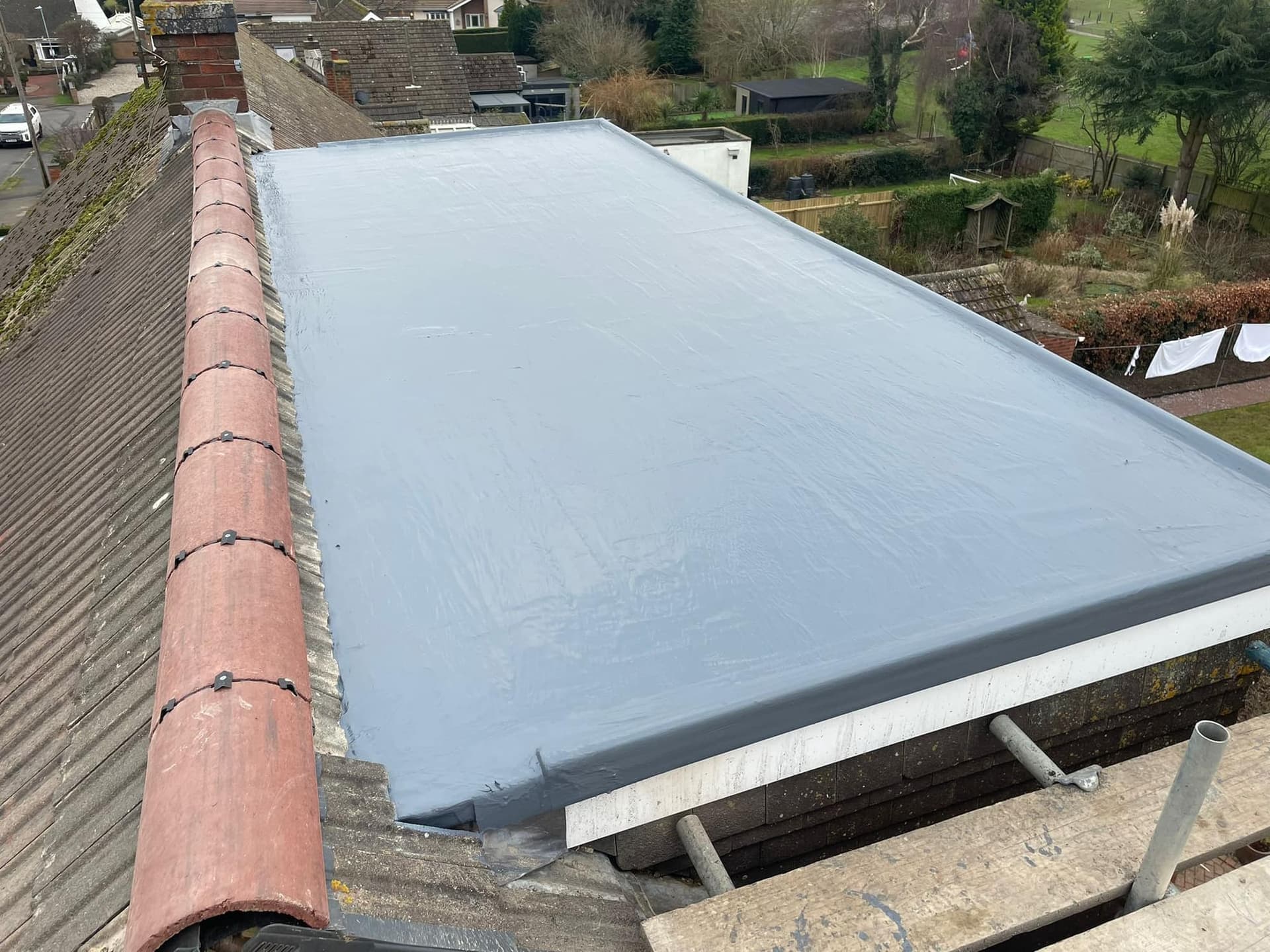 New flat roof in Groby, Leicestershire, using a liquid roofing system